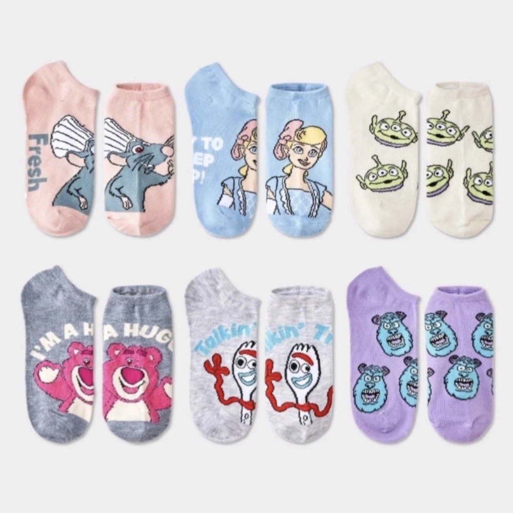 Pixar Disney Ankle Socks Set Pack Of 6